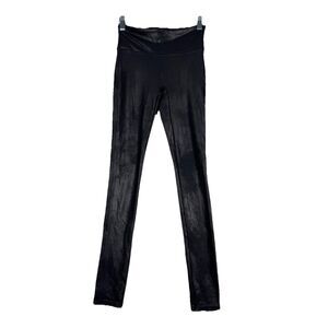 Spanx Pants Womens XS‎ Black Faux Vegan Leather Leggings Casual Rocker Punk Edgy